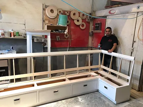 Building a banquette in the shop