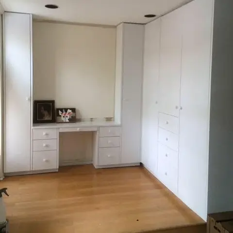 Built-in desk and closets