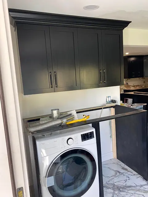Laundry nook under cabinets