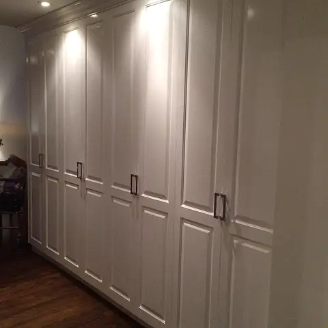 Raised-panel closet run