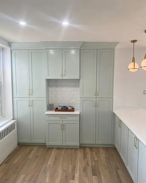 Sage L-shaped kitchen