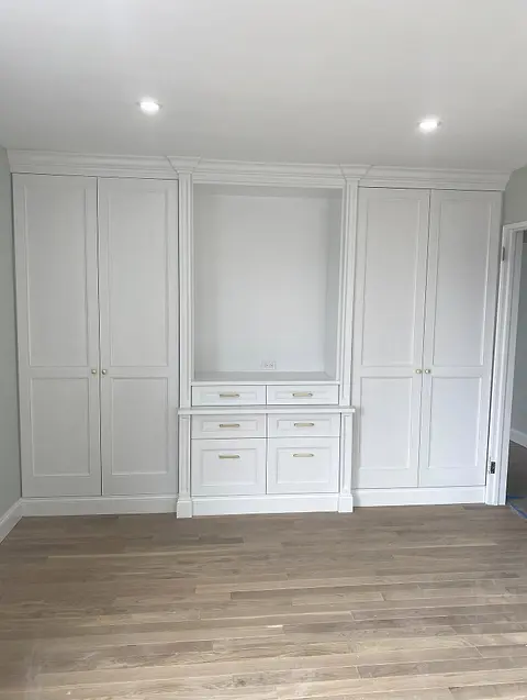 White built-in wall unit